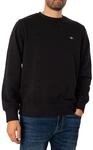 GANT Herren Reg Shield C-neck Sweatshirt, Schwarz, M EU