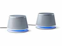 Amazon Basics - PC-Lautsprecher mit dynamischem Sound, USB-Betrieb, Silber, 1...