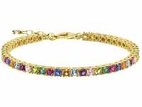 THOMAS SABO Damenarmband in gold mit bunten Steinen aus 925 Sterlingsilber,...