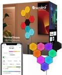 Nanoleaf Shapes Ultra Black Hexagon Starter Kit, 9 Smarten LED Panels RGBW -...