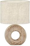 Fischer & Honsel|Tischleuchte, Hanke|holzfarben|Stoffschirm-leinen sand|L: 20,00 cm,