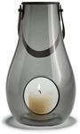 Holmegaard Laterne H29 cm Design with Light aus mundgeblasenem Glas, grau
