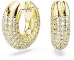 Swarovski Dextera Kreolen, Vergoldete Ohrringe mit Strahlenden Kristallen