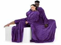 DecoKing Decke mit Ärmeln Geschenke für Frauen und Männer 170x200 cm Violett