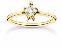 THOMAS SABO Damen Ring Schildkröte Gold 925 Sterlingsilber, 750 Gelbgold...