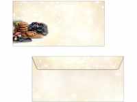 SIGEL DU304 Briefumschläge Weihnachten | DIN lang | 25 Stück | beige/braun 