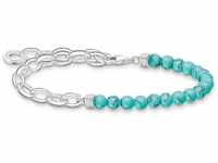 Thomas Sabo Charm-Armband mit türkisen Beads 925 Sterlingsilber A2098-404-17