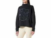 s.Oliver BLACK LABEL Damen Sweatshirt mit Pailletten-Artwork Black, 46
