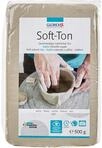 GLOREX 6 8075 101 - Soft Ton wei&szlig; 500 g, nat&uuml;rlicher, lufth&auml;rtender Ton ohne