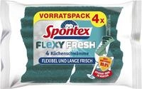 Spontex Flexy Fresh x4, der effiziente Reinigungsschwamm mit antibakteriellem Schutz,