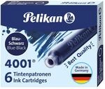 Pelikan Standard-Tintenpatronen 4001 Tinte Blau-Schwarz, 6 St&uuml;ck