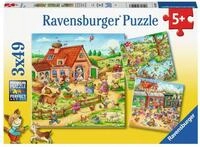 Ravensburger Kinderpuzzle - Ferien auf dem Land - 3x49 Teile Puzzle f&uuml;r Kinder...