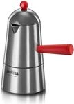 Lavazza ILSA Pop Carmencita Espressokocher aus Aluminium, roter Griff, 3 Tassen,