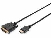 DIGITUS HDMI Adapterkabel - Typ-A zu DVI-D (18+1) - Full HD - 2m - Single Link -