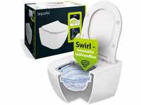 'aquaSu® Wand WC Spülrandlos 2.0, innovative Swirl Spültechnik, Spritzfrei &