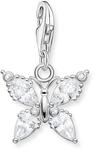 THOMAS SABO Damen Charm-Anh&auml;nger Schmetterling wei&szlig;e Steine Charm Club 925