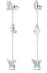 Swarovski Lilia Drop-Ohrh&auml;nger, Schmetterling, Blau, Rhodiniert