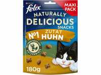 FELIX Naturally Delicious Katzensnack, gesunde Leckerlies mit Huhn & Katzenminze, 6er