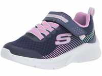 Skechers Mädchen Microspec Sneaker, Navy Mesh Lavender & Mint Trim, 33.5 EU