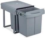 Relaxdays Einbaum&uuml;lleimer 3-fach, ausziehbar, K&uuml;chenm&uuml;lleimer f&uuml;r Unterschrank,