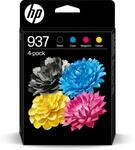 HP 937 (6C400NE) Multipack Original Druckerpatrone, Schwarz + Farben, 1xSchwarz,