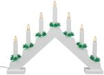 Idena 31837 - LED Adventsleuchter mit 7 LED Kerzenlichtern in Warmwei&szlig;, Schwibbogen