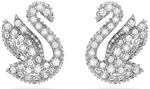 Swarovski Swan Ohrstecker, Schwan, Wei&szlig;, Rhodiniert