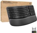 Logitech Wave Keys for Business, kabellose ergonomische Tastatur mit gepolsterter