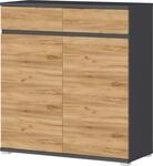 GERMANIA DIE M&Ouml;BELMACHER 3471-562 Schuhschrank, Anthrazit/Navarra Eiche, 96 x 103 x