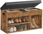 VASAGLE Schuhbank mit Sitzfl&auml;che, 3 Ebenen, gepolstert, 30 x 80 x 44 cm |...