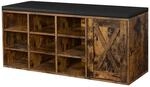 VASAGLE Schuhbank, mit 9 offenen F&auml;chern, Polsterung, 30 x 110 x 48 cm 