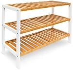 Relaxdays Schuhregal aus Bambus HxBxT: ca. 54,5 x 70 x 24,5 cm Schuhschrank mit 3