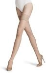 FALKE Damen Stay-Ups Seidenglatt 15 DEN W Stu transparent einfarbig 1 Paar,