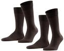 FALKE Herren Socken Happy Double Pack M So Baumwolle einfarbig 2 Paar, Braun Dark