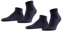 FALKE Herren Sneakersocken Happy Double Pack M Sn Baumwolle kurz einfarbig 2 Paar,