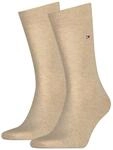 Tommy Hilfiger Herrensocken Doppelpack beige Gr&ouml;&szlig;e 43-46