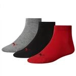 PUMA Unisex Puma Unisex Sneaker Plain 3p Socken, Schwarz / Rot, 35-38 EU