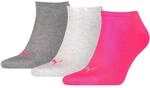 PUMA Unisex Puma Unisex Sneaker Plain 3p Socken, Middle Grey Melange / Pink, 35-38 EU
