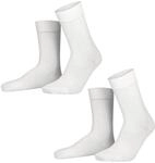 Hudson Herren Socken Only 2-Pack druckfreier Bund White 0008 43-46