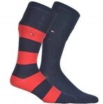 Tommy Hilfiger Herrensocken Doppelpack Uni/Ringel Marine/rot Gr&ouml;&szlig;e 39-42