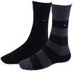 TOMMY HILFIGER Herrensocken Doppelpack Uni/Ringel schwarz Gr&ouml;&szlig;e 39-42