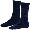 Tommy Hilfiger Herrensocken Doppelpack Uni/Ringel blau Gr&ouml;&szlig;e 43-46