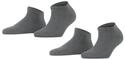 FALKE Damen Sneakersocken Happy Double Pack W Sn Baumwolle kurz einfarbig 2 Paar,