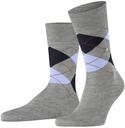 Burlington Herren Socken Manchester M So Baumwolle gemustert 1 Paar, Grau Concrete