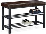 Relaxdays Schuhbank, offen, f&uuml;r 6-8 Paar Schuhe, Schuhregal zum Sitzen,...