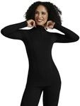 FALKE Damen Baselayer-Shirt Wool-Tech High Zip Neck W L/s Sh Wolle Funktionsmaterial
