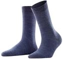 FALKE Damen Socken Softmerino W So Wolle Baumwolle einfarbig 1 Paar, Blau Dark Blue