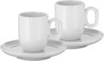 WMF Barista Tassen Set 4-teilig, 2 Kaffeetassen 60 ml mit 2 Untertassen f&uuml;r