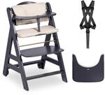 hauck Beta+, Dark Grey - Mitwachsendes Kinderhochstuhl Set ab 6 Monaten bis 90 kg mit