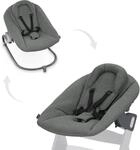 hauck Alpha Bouncer Premium, Dark Grey - 2in1 Babywippe & Hochstuhlaufsatz ab Geburt